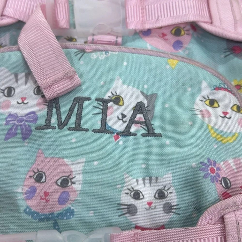 Pottery Barn Mackenzie Aqua Pink Princess‎ Kitty small backpack